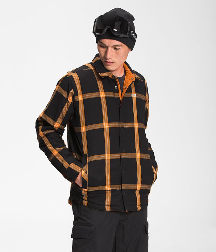 The North Face Winterjas Heren Fort Point Insulated Flannel QUAE12406 - Oranje/Zwart